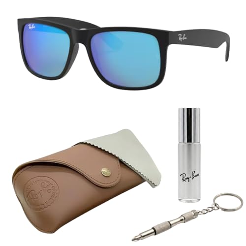 Image of Ray-Ban RB4165 JUSTIN COLOR MIX Square Shaped Sunglasses for Men with Official RAYBAN Eyewear Kit