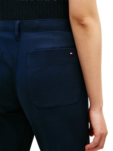 Image of Tommy Hilfiger Women's Twill Straight Chino Pants with Stretch Mid Rise Ankle Pants