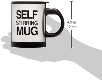 OliaDesign Forum Novelties Self Stiring Mug, Silver, Black
