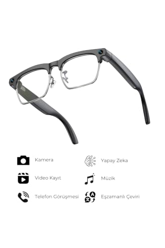 G3 Akıllı Kamera Gözlüğü Bluetooth Müzik Dinleme Fotoğraf Video Kaydı AI Çeviri Yapay Zeka Gözlük_Silver