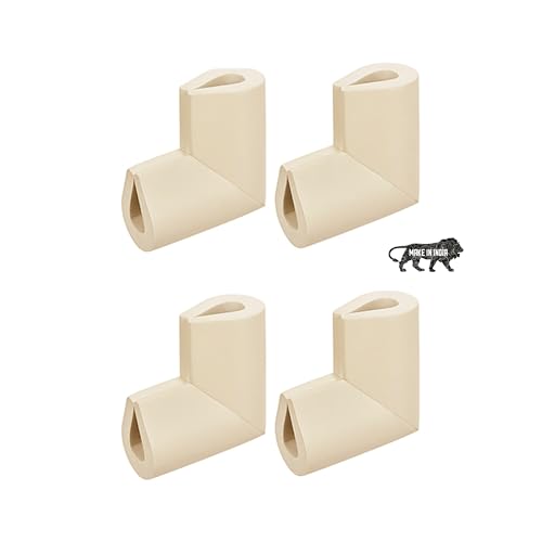 Image of Kids Station Baby Proofing Edge Protector for Kids Safety, Made in India Rubber Edge for Sharp Furniture Edges and Corners, A Baby Safety Product (Corner Guards, Pack of 4, U- Shape, Beige)