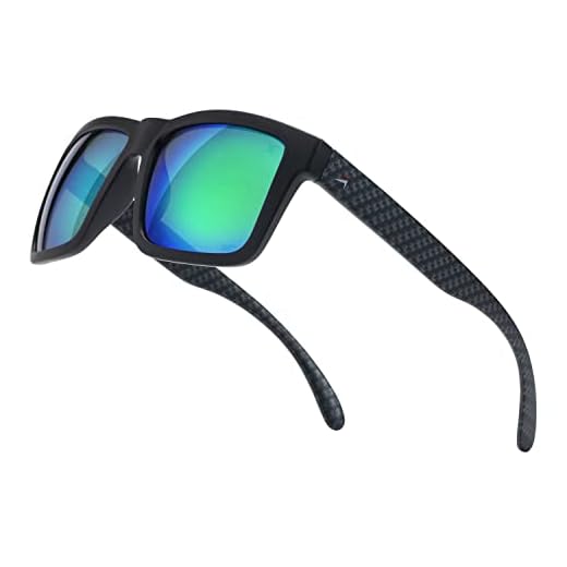 X Power ANSI Z87+ Extra Large Black Rectangular Frame Safety Sunglasses with Green Mirror Lenses and Carbon Fiber Temples Impact Resistant Polycarbonate Lens & Frame (Made In Taiwan)