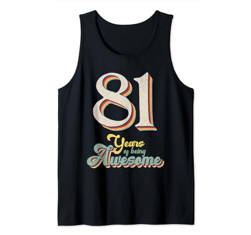 81 Years Of Being Awesome Vintage 81 Cumpleaños Camiseta sin Mangas