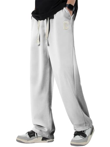 Image of KOTTY Men's Solid Wide Leg Relaxed Fit Drawstring Waist|Casual Joggers for Streetwear & Gym