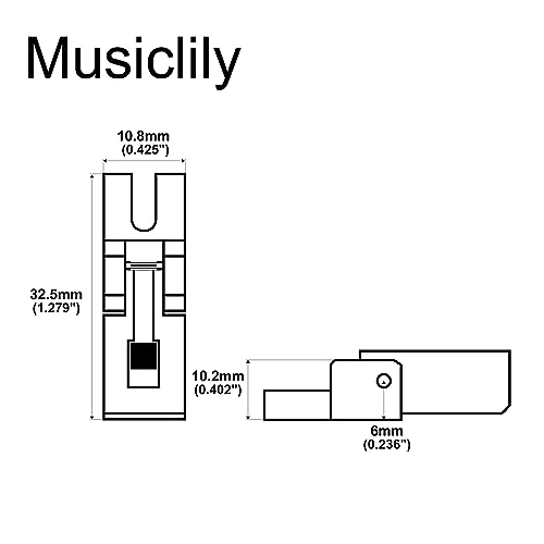 Musiclily Pro Individual 10.8mm Tall Saddle Guitar DG 3rd/4th String Saddle for Floyd Rose Original/Speical Locking Tremolo Bridge, Black