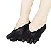 Produktbild laoonl Zehensocken für Damen, sehr niedrig, orthopädische Kompressionsstrümpfe, mit Gel-Lasche, atmungsaktiv, Socken aus weicher und atmungsaktiver Seide, für Mädchen und Frauen