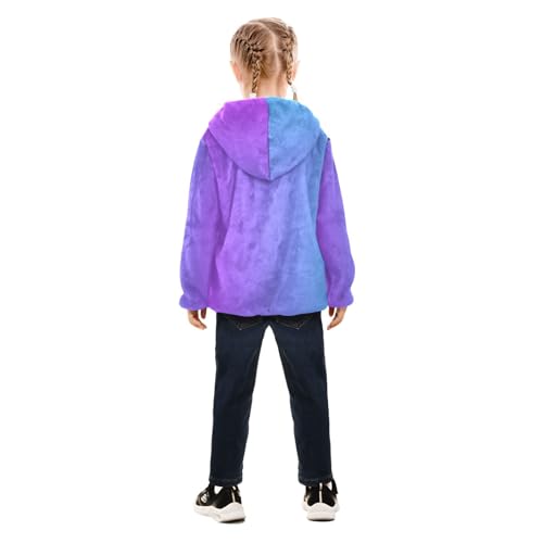GuoChe Blue Purple Gradient Girls Sherpa Jacket With Hood4