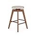Nathan James Amalia Backless Kitchen Counter Height Bar Stool, Solid Wood with 360 Swivel Seat Antique Coffee/Natural Wheat
