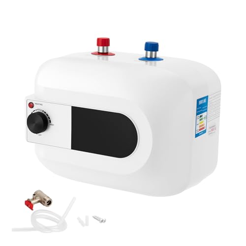 ROGONPDK Warmwasserspeicher 1500W 6L Untertisch Boiler Küche Druckfest Wasserboiler, Edelstahl 304 Elektris Warmwasserbereiter mit Schirm Wasserdicht IPX4, Küche Kleinspeicher Boiler
