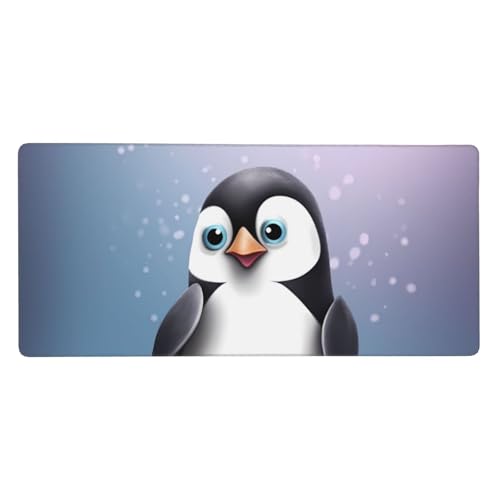 Tapis de souris de jeu XXL 90x40 cm motif pingouin pour bureau