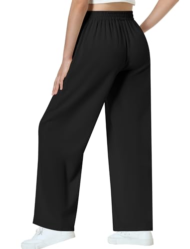 Image of EXARUS 3 Pack Girls Wide Leg Pants Flowy Linen Teen Casual Loose Baggy