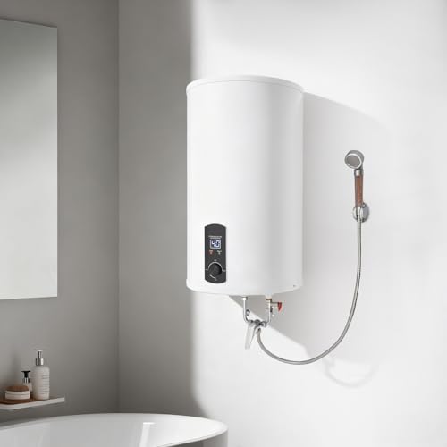 LANNADD 70L Warmwasserboiler, Elektro Warmwasserspeicher 25- 75°C Temperatur einstellbar mit LED- Temperaturdisplay, vertikale Wandmontage, Warmwasserspeicher, Boiler, Wasserboiler- für Küch-3