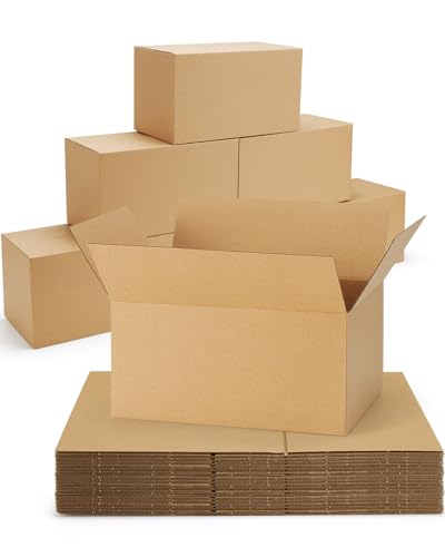 Poever 40-Pack-Small-Shipping-Boxes-10x7x5, Corrugated-Cardboard-Boxes-for-Packaging-Small-Business, Brown-Boxes-Mailers