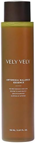 VELY VELY Artemisia Balance Facial Treatment Essence Toner (5.07 fl.oz./150ml) 87% Mugwort Extract Hydrating Soothing Glowing Pore Refining Paraben-Free Hypoallergenic Korean Skin Care
