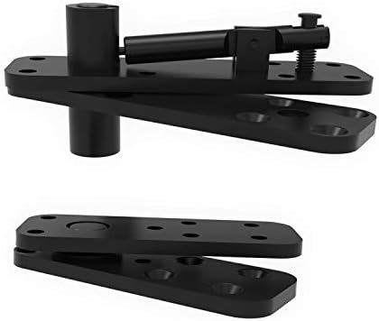 FRMSAET Heavy Duty Stainless Steel Hidden Door Pivot Hinge System Furniture Hardware 360 Degree Rotation Wooden Invisible Door Hinges Set Up Down Shaft - 1 Pack(Large,Black)