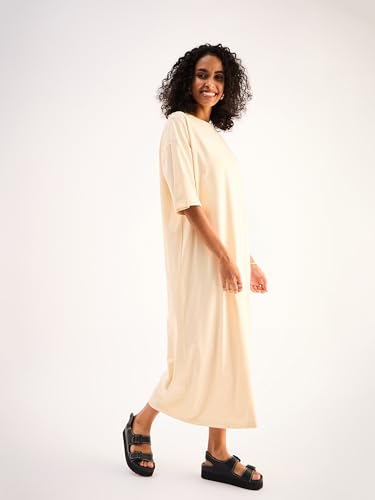 Image of SASSAFRAS Women Beige Oversized T-Shirt Dress -XXL