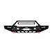 VISIDA Compatible with 1984-2001 Cherokee XJ Front Bumper Textured Black Steel with Light and D-ring