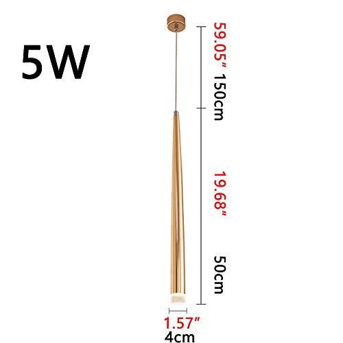Lampe LED plafond suspendue dorée design minimaliste et raffiné - 2