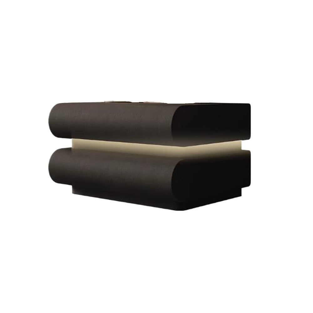 Table de chevet intelligente en cuir moderne noir meuble de nuit premium