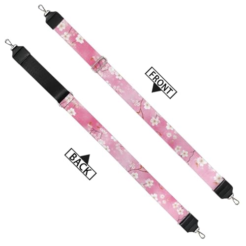 Image of GLENLCWE Pink Cherry Blossom Purse Straps Replacement Crossbody Bag Strap for Purses, Wide Shoulder Straps for Women Handbags Adjustable Strap