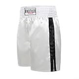 Unisex Boxing Shorts for MMA Fight Shorts for Muay Thai Training Trunks and Fitness Workout, Elastic Waist Breathable Polyester Martial Arts Shorts with Printed Design(White)(XXXL)