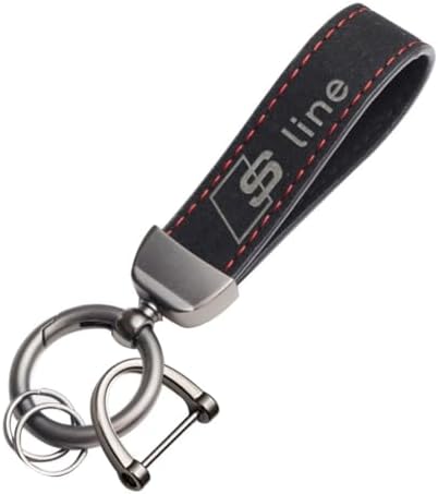 Genuine Leather Car Keychain Accessories, Family Key Chain for Women Men,Black (Black S1)