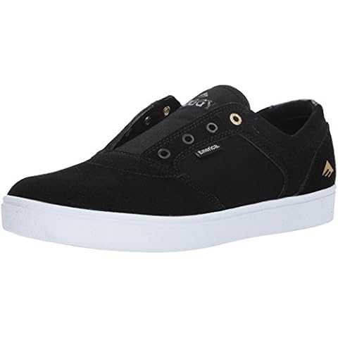 Emerica Men's FIGGY DOSE Skate Shoe, Black/White/Gold, 5 Medium US Cover