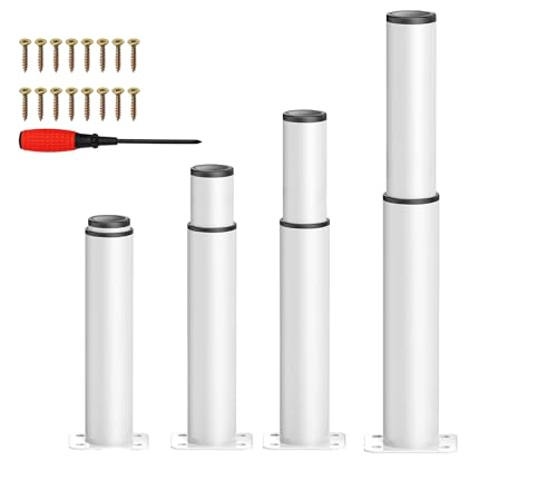Pied de meuble réglable blanc 25-43cm pour lit et table basse robuste - 2
