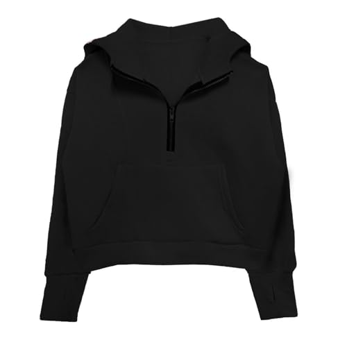 Girls Half Zip Up Hoodie Sweatshirt Fall Fashion Thumb Hole Long Sleeve Shirts Pullover Youth Preppy Teen Clothes2