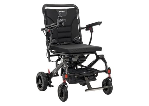Jazzy Carbon Ultra-Lightweight Power Wheelchair – Portable Foldable, 300 lbs. Weight Capacity, Upgraded Cushion, Extended Warranty (Black)