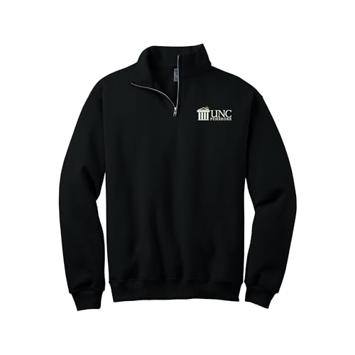 Sorority Letters Shop University of North Carolina Pembroke Quarter Zip Sweatshirt with UNC PEMBROKE Logo Embroidered - Main Image