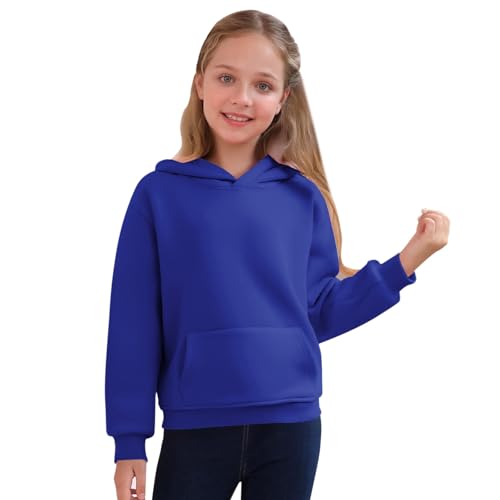 Sudadera con capucha algodón cómoda otoño suave Sudaderas de manga larga ligero casual niñas y niñas Hoodie deportivo elegante niña Sweatshirt Streetwear Color sólido con bolsillos Jersey Y2k