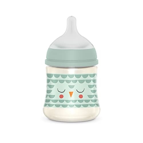 Suavinex, Biberon da 150 ml, Premium con Tettarella Simmetrica SX Pro in Silicone, con valvola anticolica, Flusso Lento, ottime dalla nascita 0+ Bonhomia, Verde