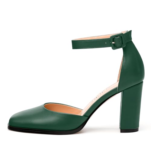 Square Toe Chunky Heels for Women, 3-Inch Block High Heels Women's Pumps for Wedding, Party, Dress Shoes2