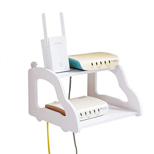 WLAN Router Regal Wand Beamer Wandhalterung Schweberegal für Fernbedienung, Kabelbox, Steckdose, Router, Schreibtisch Deko