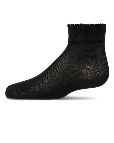 MeMoi Girls Crochet Ruffle-Trim Mercerized Cotton Blend Ankle Sock