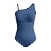 Aniywn Pink Swimsuit Women Scalloped Ribbed Swimsuits Fashion Square Neck Full Coverage Bathing Suit Cutout Slimming Monokini