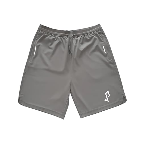 PDL Performance Men’s Padel & Running Shorts – Lightweight Training & Court Shorts | Breathable, Moisture-Wicking, Stretch Fit Athletic Shorts (UK, Alpha, L, Regular, Regular, Grey)