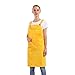 BIGHAS Tablier de Cuisine avec Poche pour Homme et Femme, réglable Grande Taille, Confortable, Cuisine, Maison, Cuisine, 12 Couleurs Large Jaune