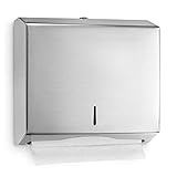 Alpine Industries C-Fold / Multifold Paper Towel Dispenser - Brushed Stainless Steel (290 C Folds/ 380 Multi-Fold)