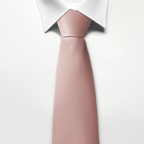 Image of Men's Classic Satin 3.15 inch Soild Color Necktie Wedding Business Tie & Gift Box