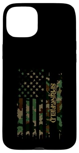 Springfield United States Distressed Camo w US Flag �X�}�z�P�[�X iPhone 15 Plus �p