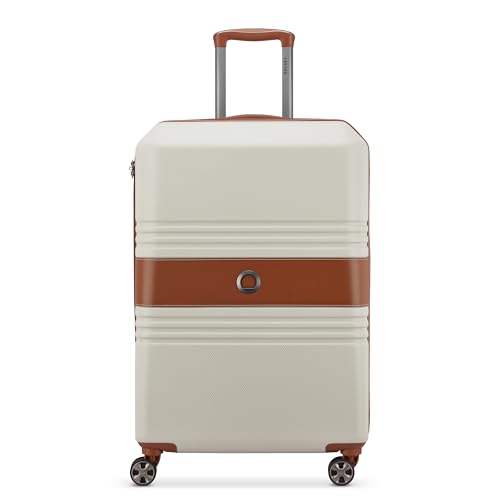 Image of DELSEY PARIS Paulette 69.5 cms Medium Check-in ABS /Polycarbonate Hard Sided 8 Wheels and Expandable Spinner Suitcase /Trolley Bag for Travel with TSA Lock- Angora