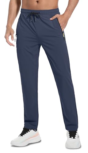 WENRONSTA Men's Lightweight Hiking Pants Quick Dry Water Resistant Breathable Athletic Running Jogger Track Active Sweatpants