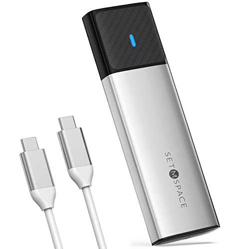 Image of SSD Enclosure Tool-Free, SETMSPACE M.2 NVME SSD Enclosure USB C 10Gbps, NVME Enclosure Aluminum to PCIe M-Key, M.2 Enclosure with USB C Cable Only for NVME SSDs 2230 /2242 /2260 /2280(Silver)