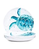 Sigrid Olsen Turtle Melamine Lunch Salad Plates Set of 4, White, 9 inches