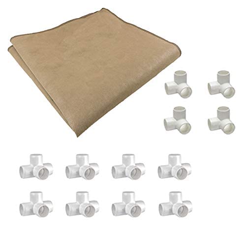 Grassroots Fabric Pots 4' x 4' Living Soil Raised Bed with Double Trellis Fittings