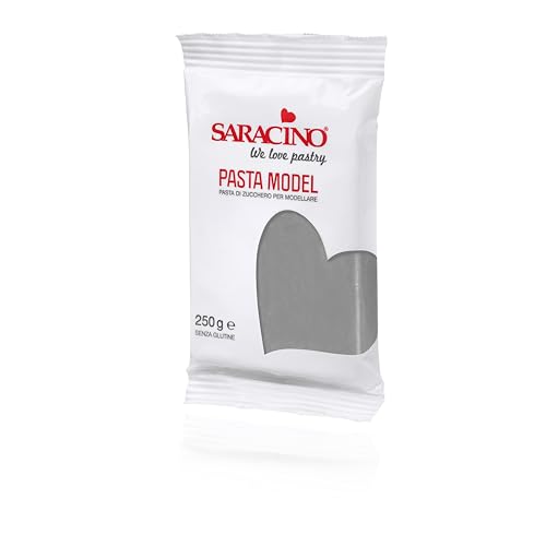 Saracino Pasta di Zucchero Grigio per Modellaggio da 250 g senza Glutine Made in Italy