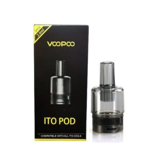 ITO Replacement Pods 2 Pack (No coils) for Voopoo Doric 20 and Voopoo Doric 60 kit - No Nicotine
