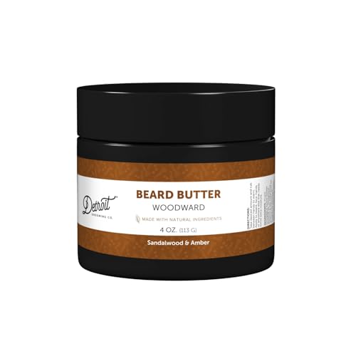 Detroit Grooming Co. Beard Butter for Men - Premium Leave-In Conditioner & Softener with Safflower Oil & Shea Butter - Hydrating Beard Moisturizer for Growth & Thickness - Belle Isle, 4oz